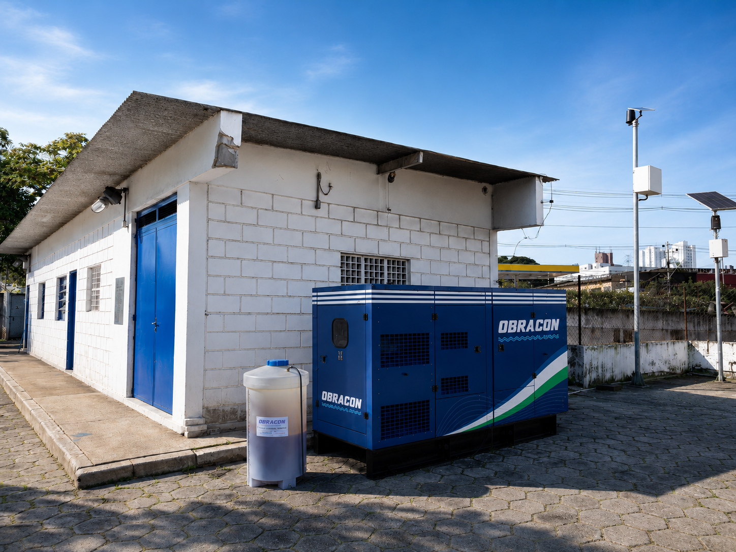 Gerador em obra de infraestrutura